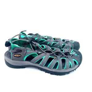 KEEN Whisper Women's Gray Peacock Green Hiking Water Sandals SIZE 7.5
